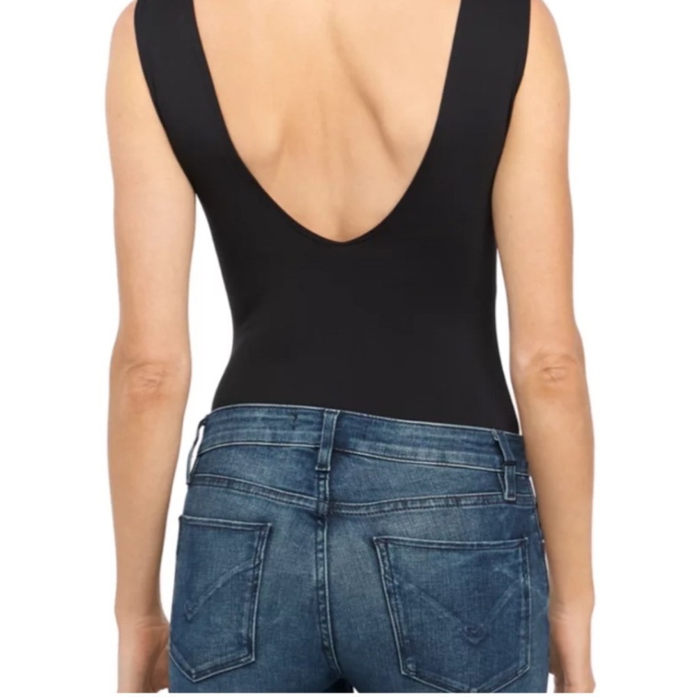 Intimately Free People Keep It Sleek Bodysuit Black V-Neck Sleeveless Small - Picture 5 of 9